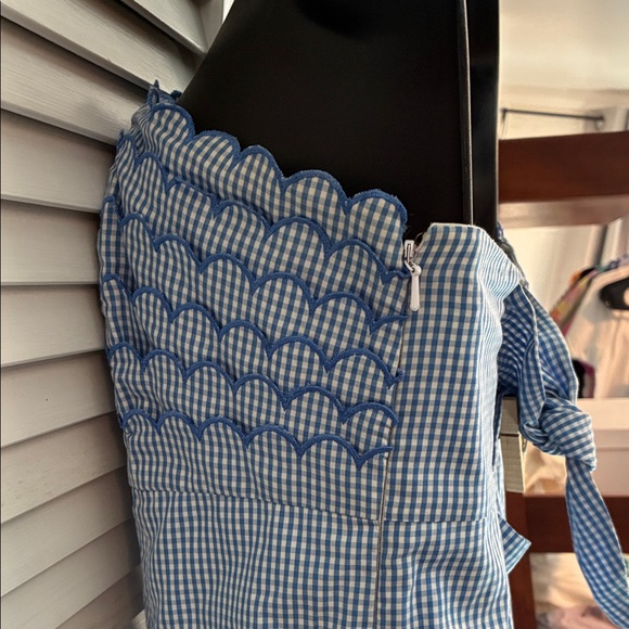 Lilly Pulitzer Strapless Blue Gingham Dress - Picture 3 of 9